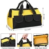Tool Bag for Men, Heavy Duty Tool Bag Wide Mouth Tool Tote for Various Tools, Electrician Mechanic (Blue, Red, Yellow, 13 Inch) 3