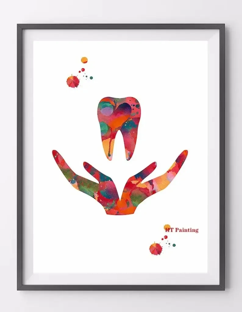 Modern Dental Art - Tooth Implant Anatomy Canvas Poster