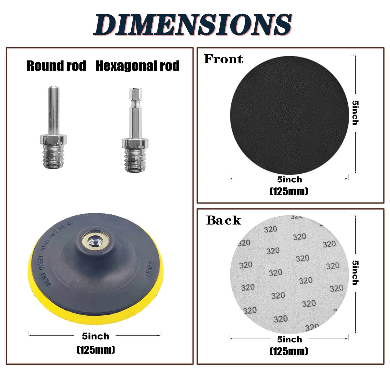 5 Inch Wet Dry Sanding Discs 125mm Hook And Loop Orbital Sandpaper Silicon Carbide 80grit-5000grit