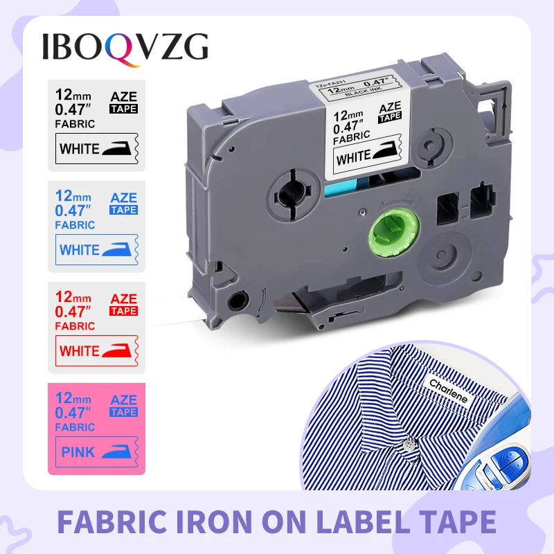 

IBOQVZG Compatible for Brother TZe-FA3 TZe-FA231 TZe-FA3R TZe-FAE3 For P touch Fabric Iron on label tape TZeFA3 TZ-FA3 Labeller