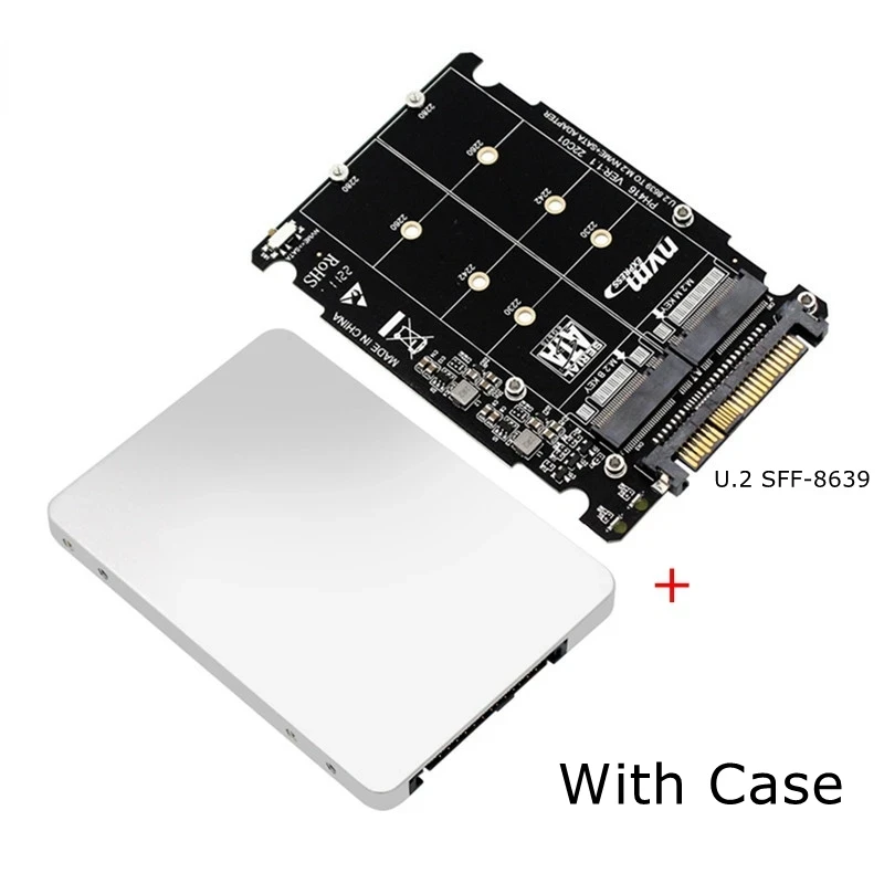 

Case+SSD Adapter M.2 2.5" SSD to U.2 Adapter M.2 NVMe Key B/M SATA NGFF SSD to PCIe U2 SFF-8639 PCIE M2 Converter for Desktop PC