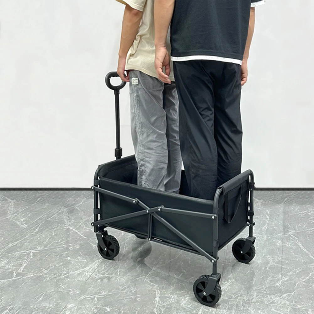 Folding Trolley Outdoor Portable Cart Large Capacity Heavy Duty Carrier Handcart Camping Wagon Beach Picnic Wheeled Cart