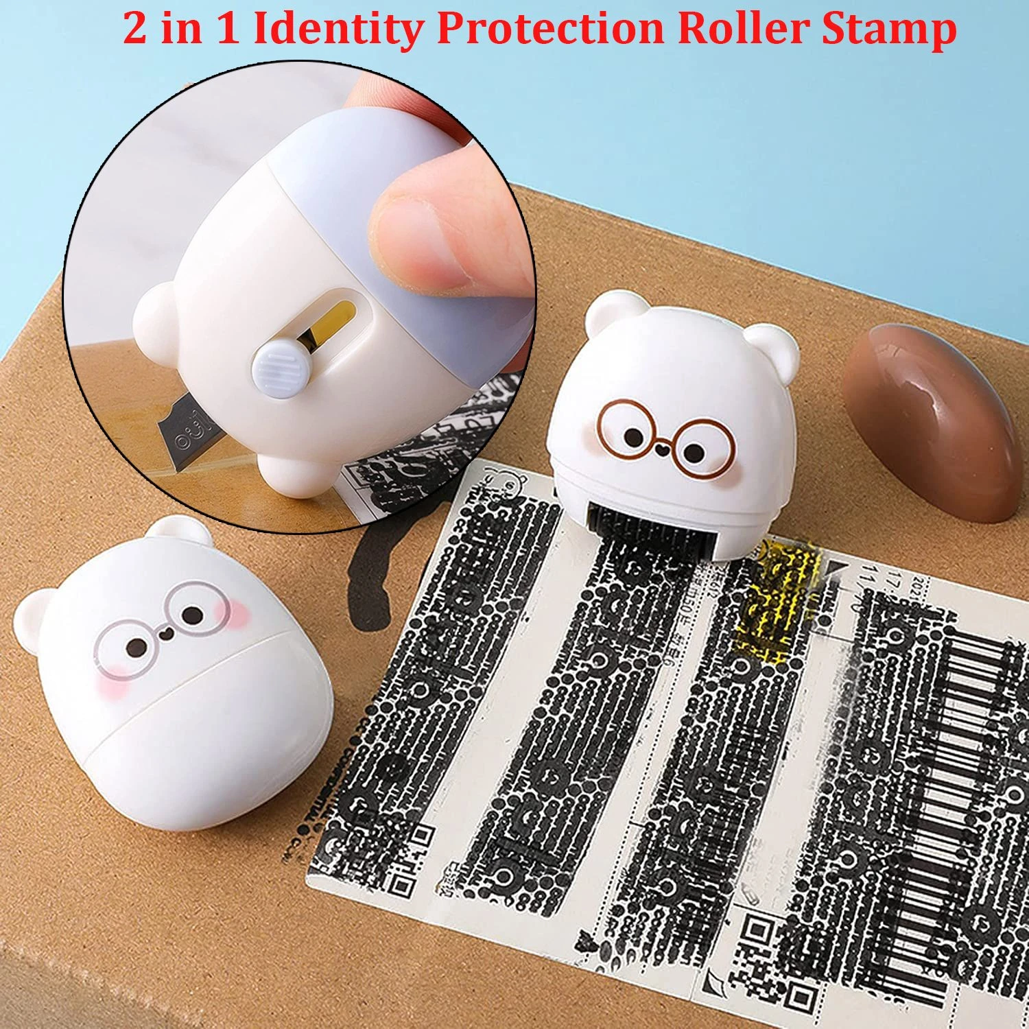 Privacy Blackout Mini Messy Code Identity Cover Eliminator Identity Protection Roller Stamp Guard Seal Information vintage wooden rubber stamps