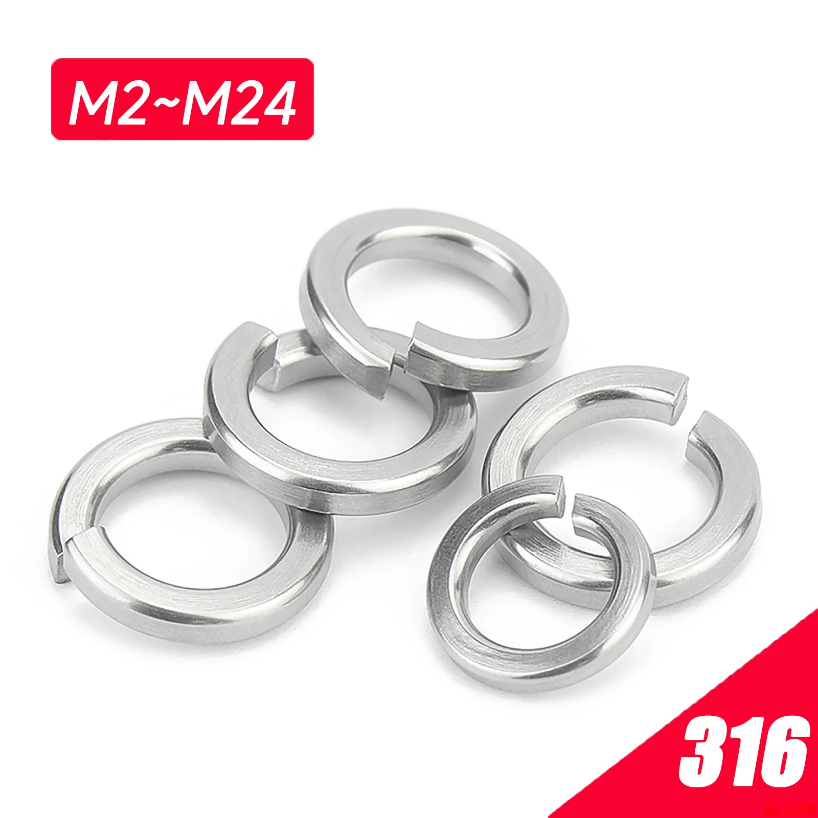 

2/5/10/25/50/100pcs GB93 A4 316 Stainless Steel Spring Split Lock Washer Elastic Gasket M2 M2.5 M3 M4 M5 M6 M8 M10 M12 M14 - M24