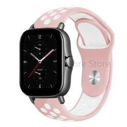 Sport Silicone Bracelet - Premium Watch Strap Replacement (20mm/22mm) - 22mm watch band (20 pink and white)