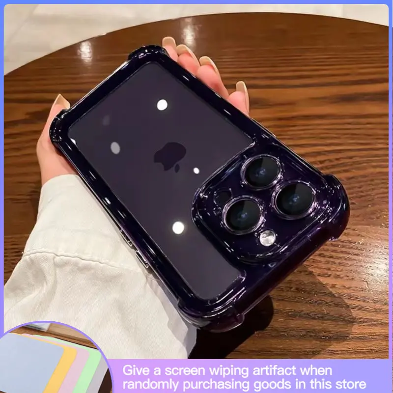 Custodia Per Telefono Anti-Caduta A Quattro Angoli Viola Profonda Di Lusso Advanced Sense Adatta Per Iphone14 13Promax 12 11 Xr All-Pack Silicone