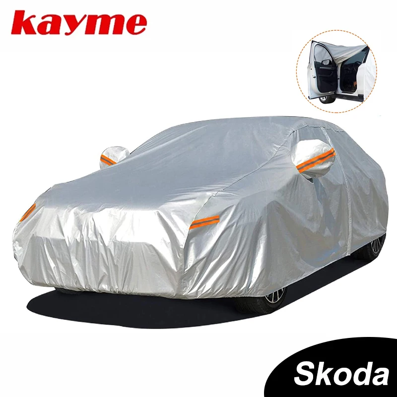

Kayme Waterproof Full Car Covers Sun Dust Rain Protection Auto Suv Protective For Skoda Yeti Superb Rapid Octavia Karoq Enyaq