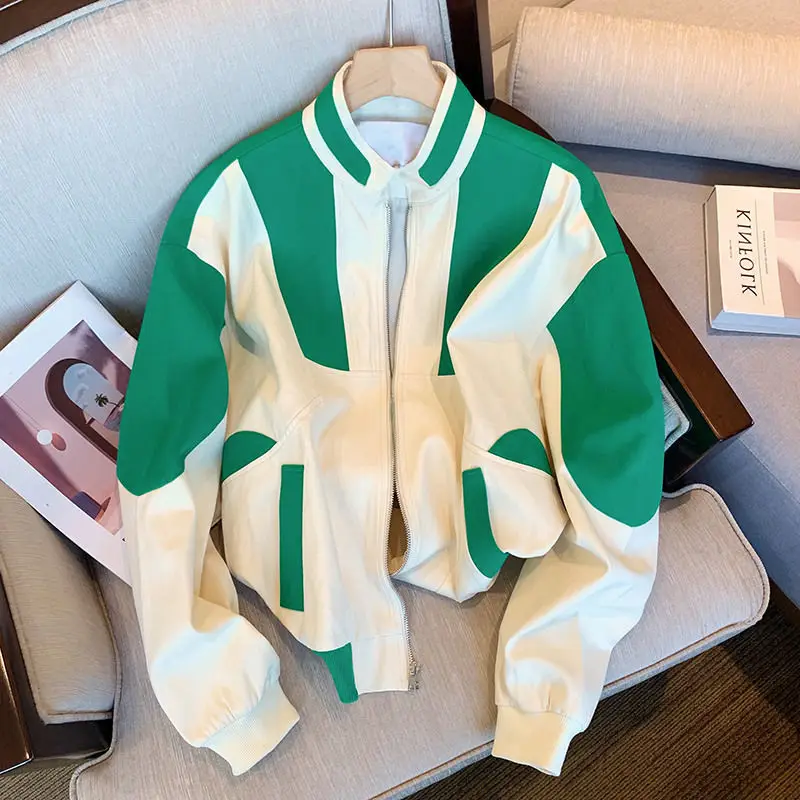 

2023 New Patchwork Jacket Women Clothing High Street Vintage Hip Hop Coat Women Jacket Casual Jackets for Women Clothes Tops