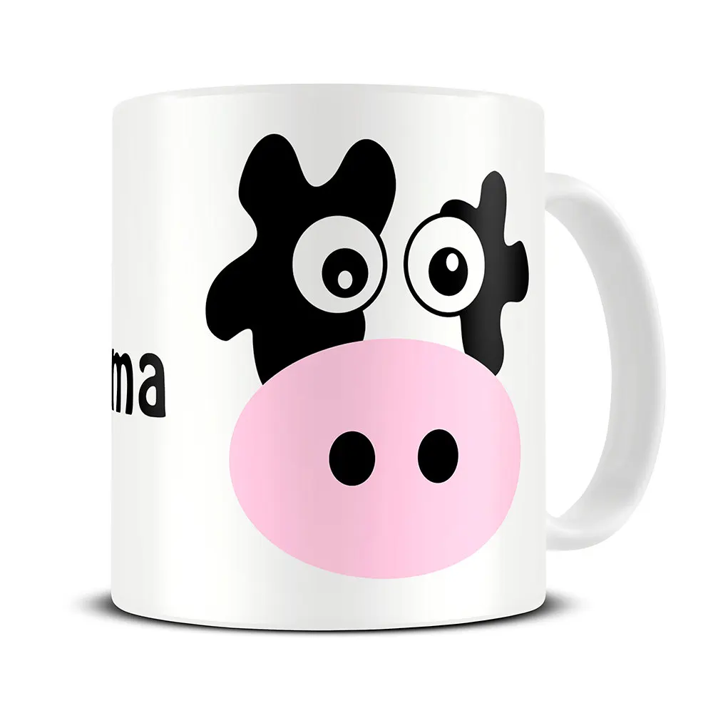 

Personalised Cow Mugs with Personalised Name, Mother's Day, Mom, Mama, Mum, Coffee, Teaware, Milk, Drinkware, Cheese Cups, Gifts