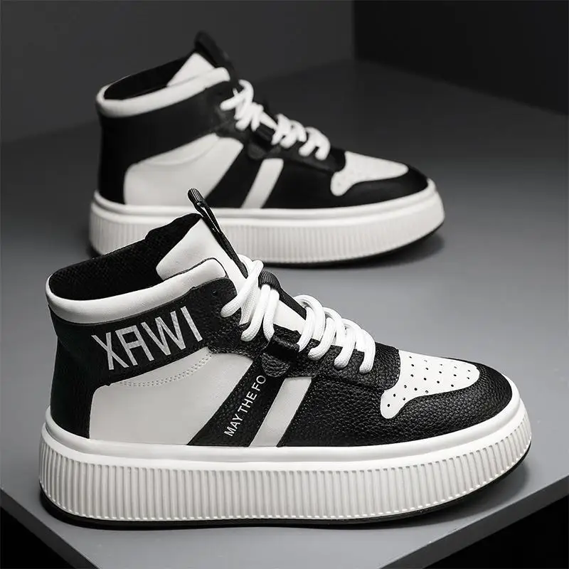 

High-top shoes men's fall and winter new teenage casual sports small white board shoes trend hundred tide shoes