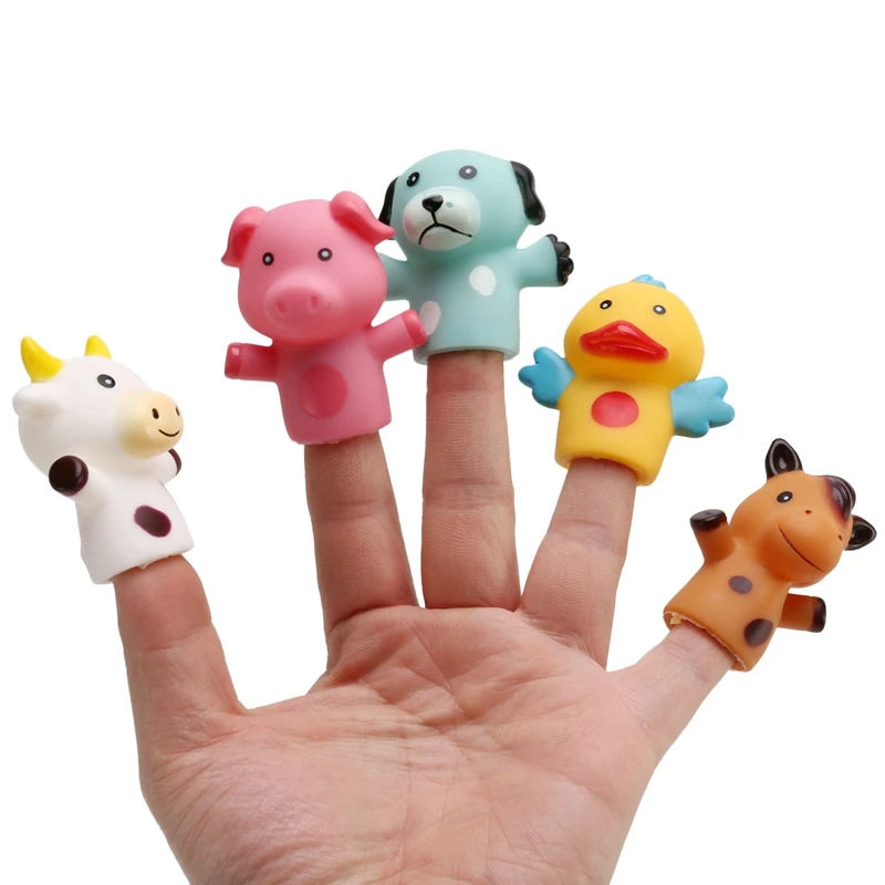 Finger Puppets for Children and Babies 5 Farm Animals Doll Set Toy 3