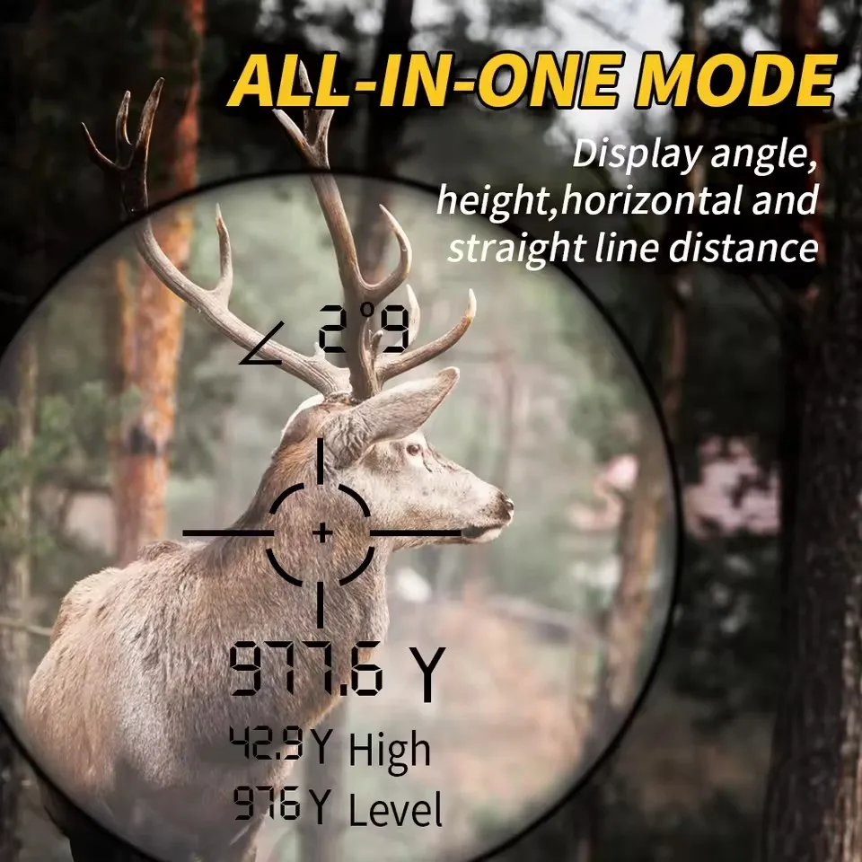 1000M Golf Hunting Laser Rangefinder with Angle Speed Height Distance Measurement and Continuous Scan for Hunting