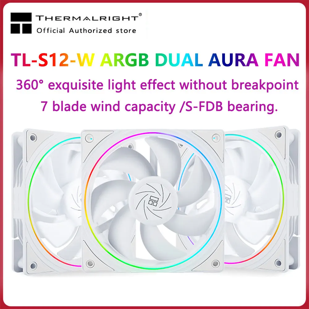 Thermalright Tl-S12 120Mm Halo Ventola Di Raffreddamento 5V 3Pin Argb Fan Pc Gamer 360 ° Exquisite Light Effect Computer Case Fan Ventilador