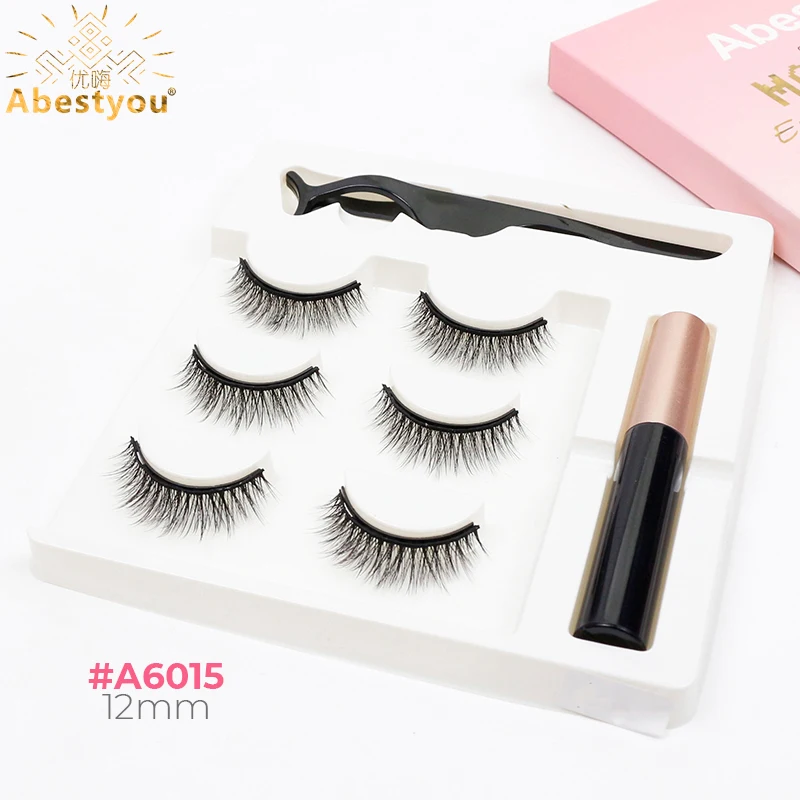 Fake Eyelashes 3d Mink Fluffy Magnetic Eyeliner Lashes Pinzas Set Professional Eyelash Lifting Kit Ciglia Magnetiche Lash Tech Vendors fake eyelashes