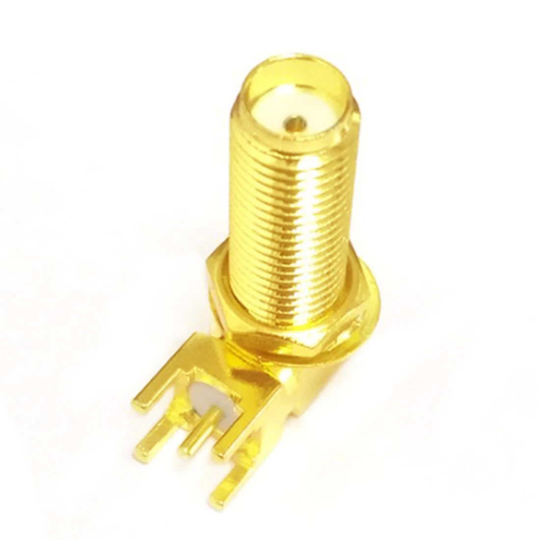 1pc SMA  Female Jack Nut  RF Coax Convertor Connector Right Angle PCB Mount Goldplated 17mm Thread New SMA Connector