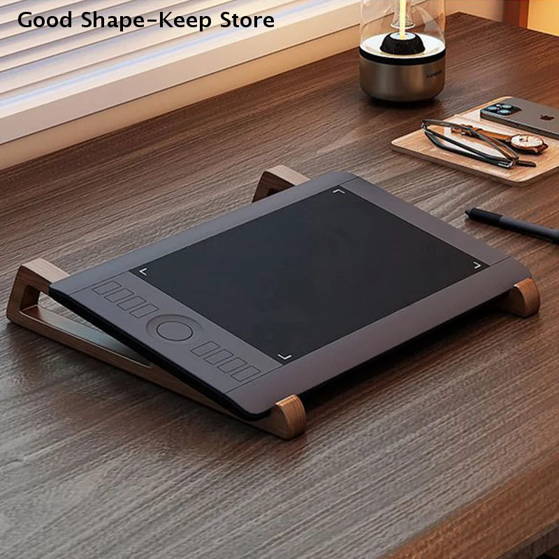 Ergonomic Wooden Laptop Stand with Portable Triangular Design