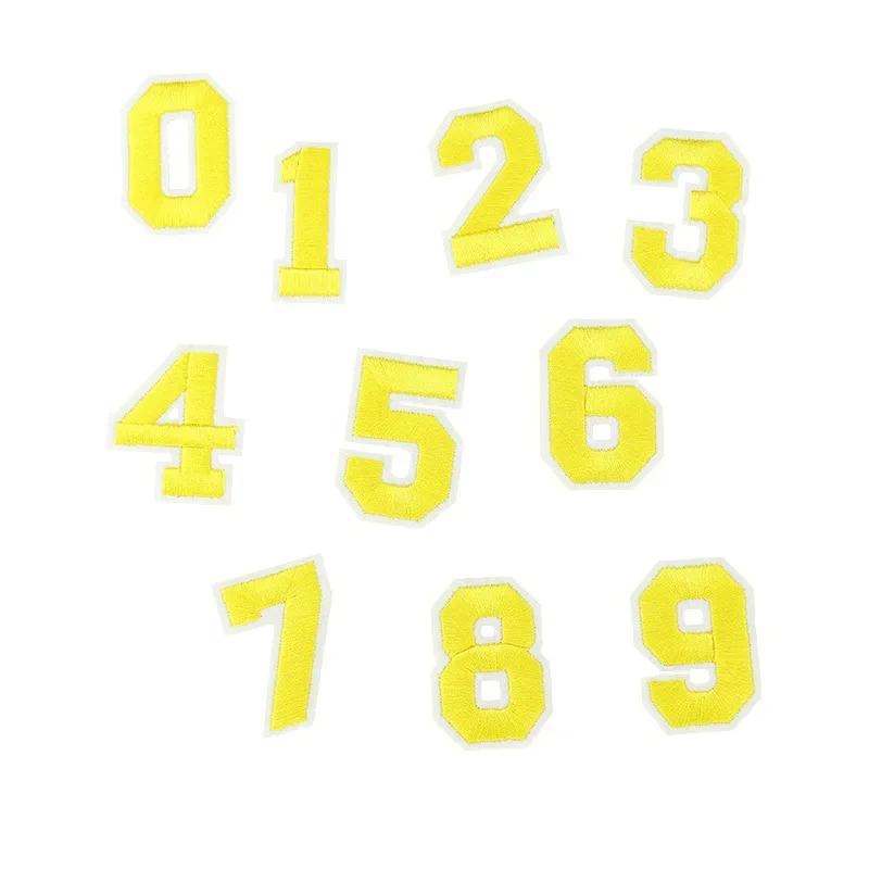 Multicolor Number Patch Set - Embroidered Iron-On Fabric Decals