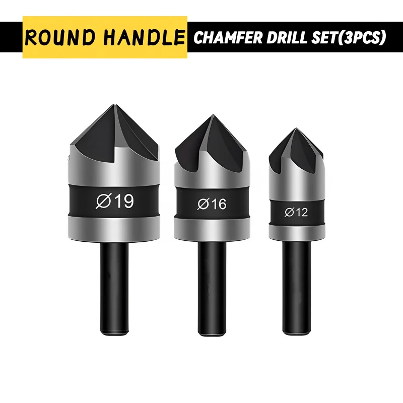 3PCS Round Shank