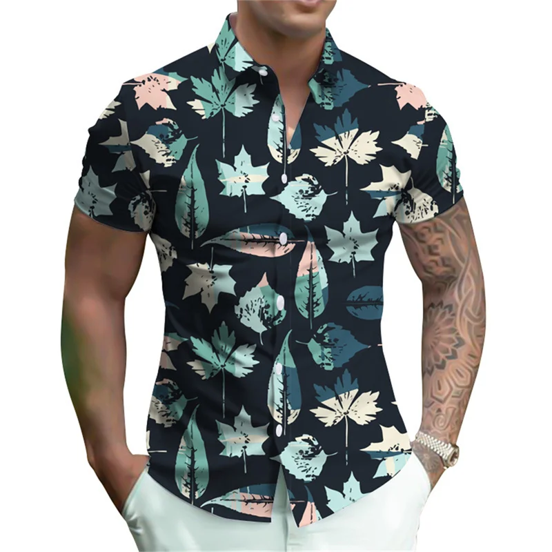 thumbnail image 1 of Camisas nuevas de verano 2024 para hombre, blusas cómodas y ajustadas, camisas de manga corta con estampado 3D de lujo, camisas florales de moda urbana, ropa para mujer, 1 of 4