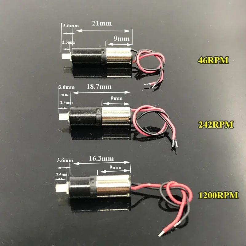 Mini mm Redução Velocidade Lenta Coreless Motor Minúsculo Planetário Caixa de Engrenagens Motor dc 3v 46rpm 242rpm 1200rpm Faça Você Mesmo Robô Brinquedo
