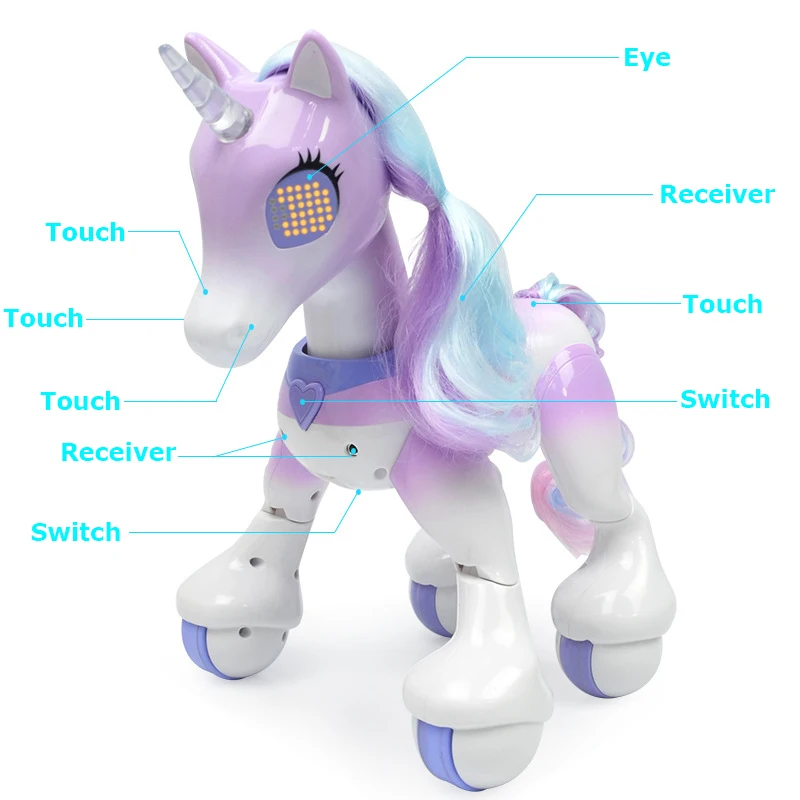 Electric Smart Remote Control Magic Unicorn Horse Children's Robot Touch Sensor Induction Electronic Pet Puzzle Children's Toy remote control pet toys