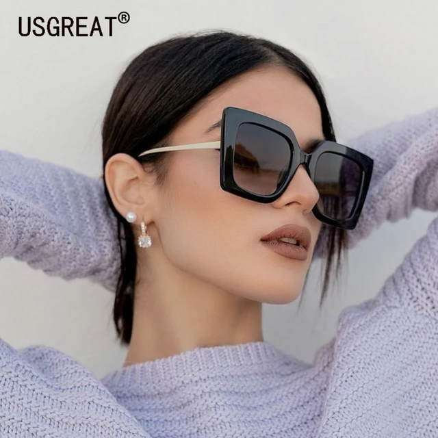 Half Frame Luxury Women Brand Sunglasses Pearl Square Fashion Shades UV400  Vintage Glasses 50729