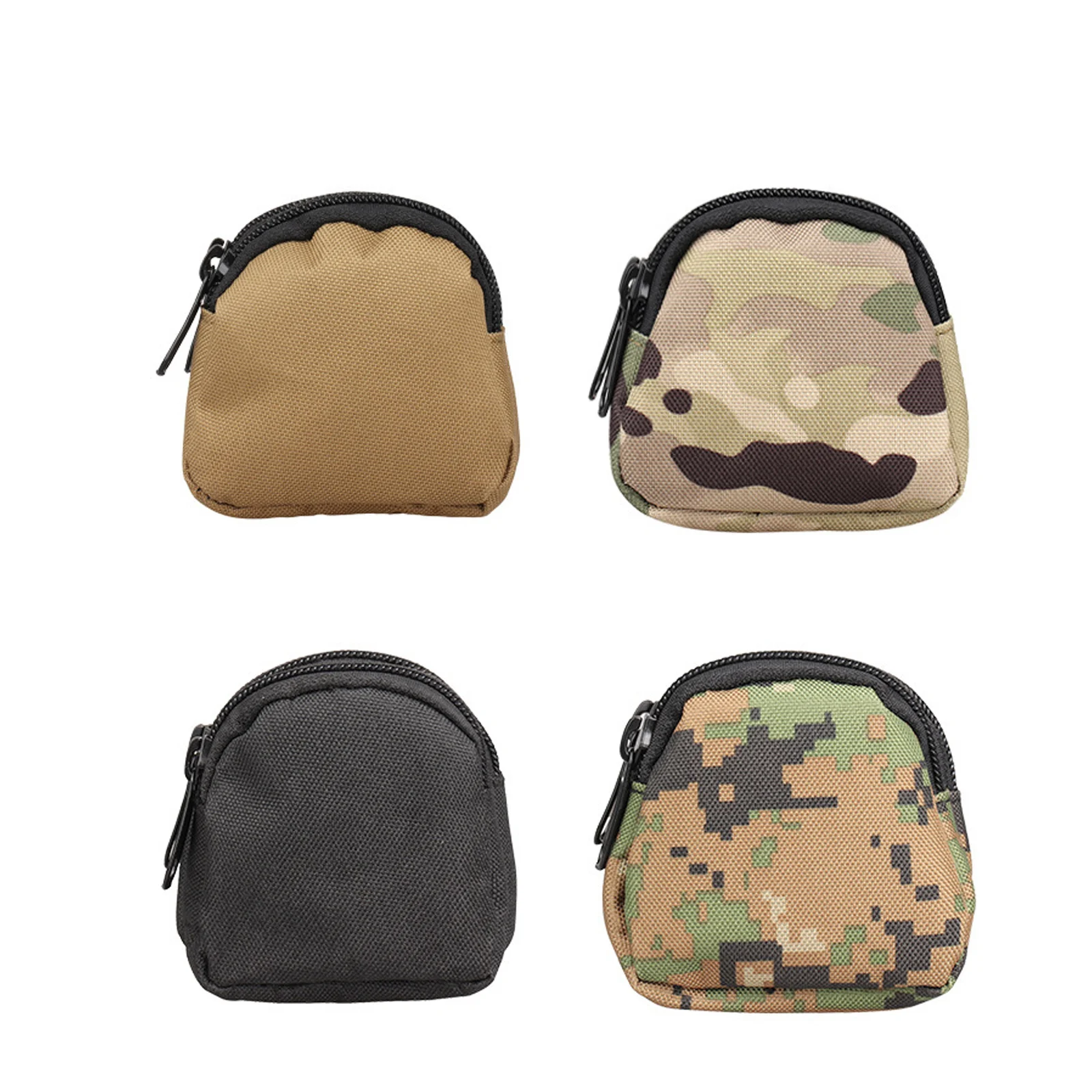 Nylon Double Zipper Pocket Coin Purse Men Outdoor Pouch Lightweight Small Card Holder Keys Storage Belt Waist Bag Handbag