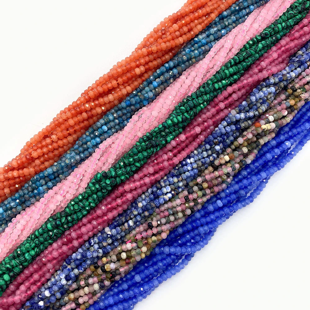 

Small Faceted Round Bead Natural Stone Agate Rose Quartz Howlite Lapis Lazuli Bead Jewelry Making for DIY Bracelet Accessories