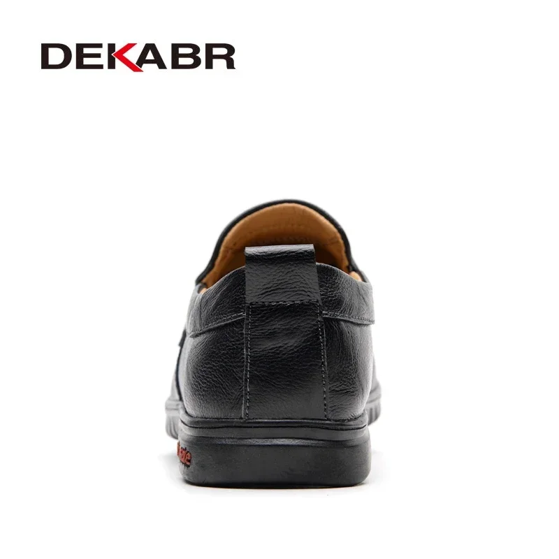 DEKABR Brand Men Genuine Leather Shoes Luxury Casual Shoes Soft Men Loafers Breathable Slip On Driving Men Shoes Plus Size 47 3