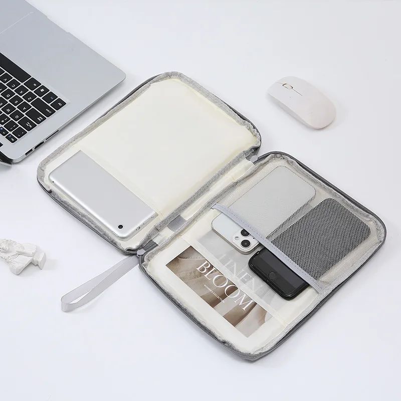 Shockproof Tablet Bag Sleeve with Multi-Pockets - Portable Handbag Cover for 10.9 to 12.9 Inch Devices