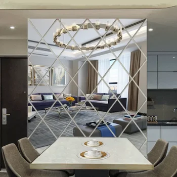 3D Acrylic Diamond Mirror Wall Stickers 1