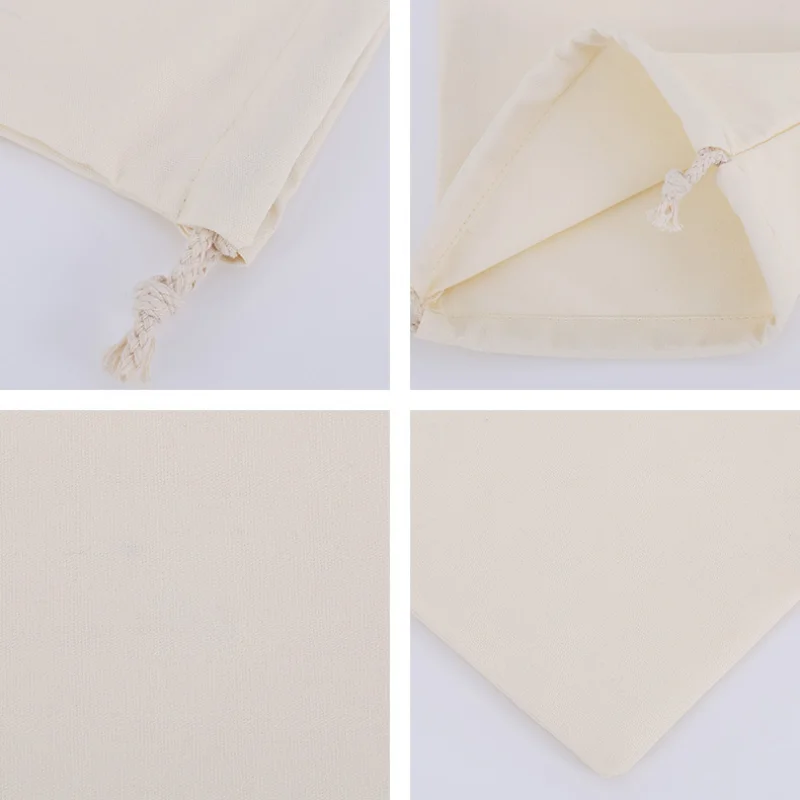 Cotton Drawstring Storage Bag Canvas Bags Candy Gift Package Pouch Reusable Home Sundries Organize Dustproof Sacks