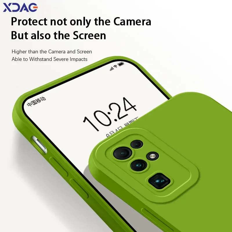 Angel Eyes Square Liquid Silicone Shockproof Protective Phone Cover