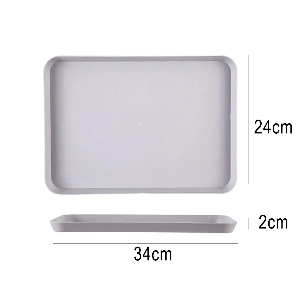 Restaurant Plastic Serving Tray Home Tea Fruit Dessert Tray Anti-Slip Resistant Food Cooking Storage Kitchen Organizer storage tray kitchen tray
