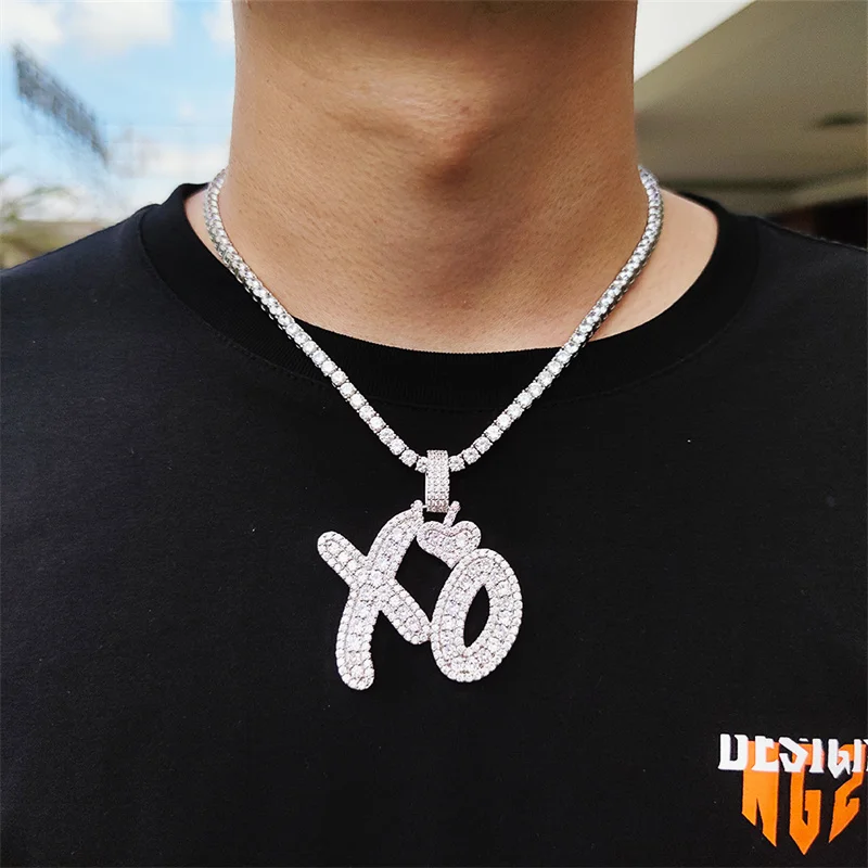 Crystal Letter XO Pendant Necklace 