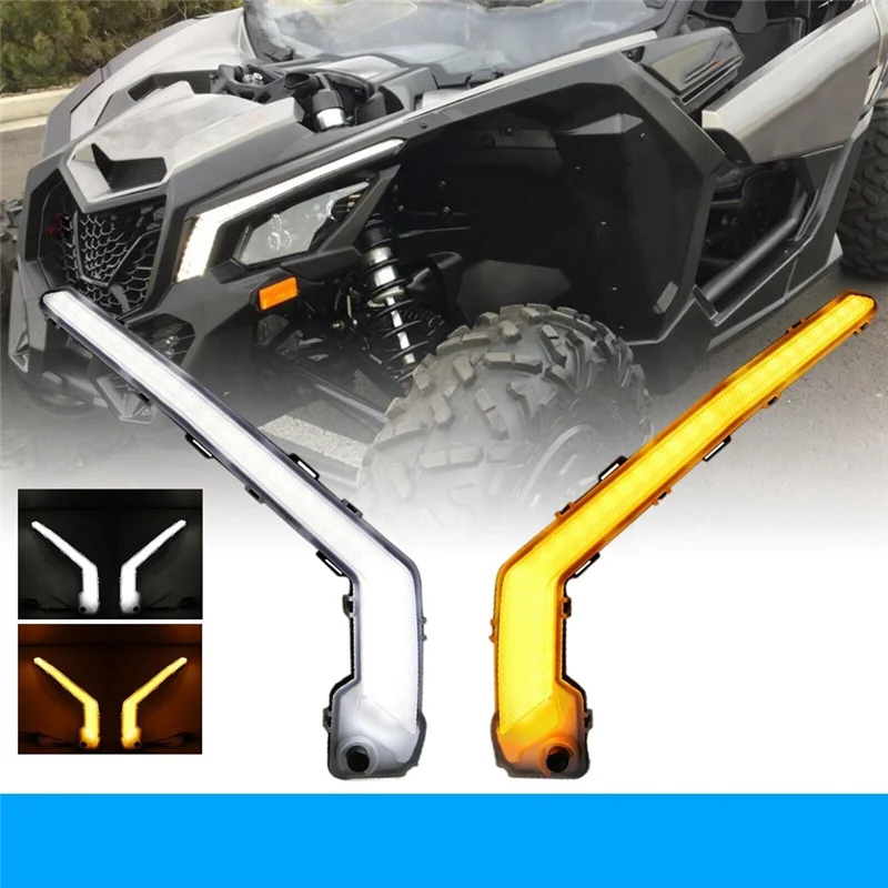 

UTV LED Front Signal Light Amber Turn Signal Lights for Can-Am Maverick X3 XDS XRS 2017 2018 710004994 & 710004995