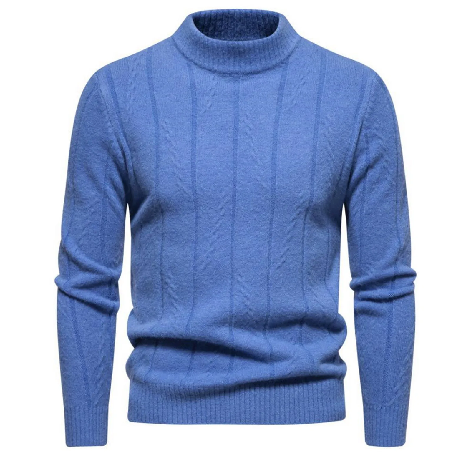 

Male Autumn And Winter Sweater Mens Knitwear Patterned Long Sleeves Solid Color Striped Loose Sweater
