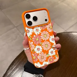 Floral Matte Red and Pink TPU Silicone Bumper Phone Case - iPhone 15 Plus (CE - T3743)