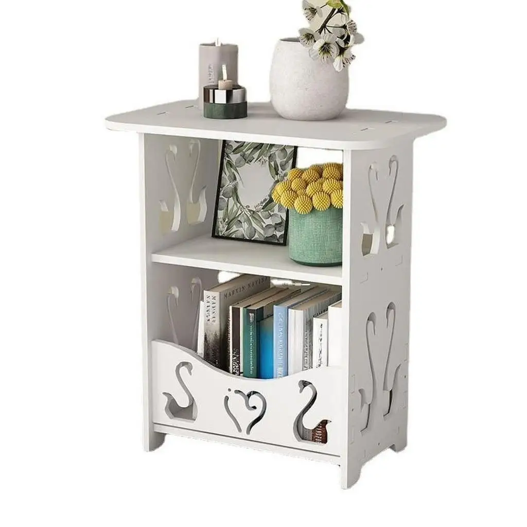 End Table, Small Bedside Table with Storage, Modern Nightstand, Side Table, for Living Room, Bedroom, White