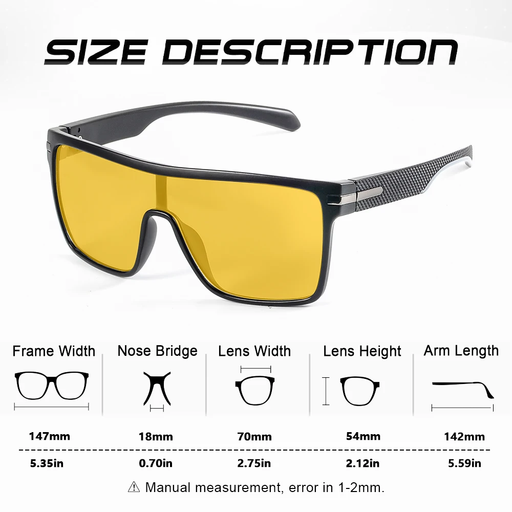 CRIXALIS Square Photochromic Polarized Sunglasses Men Women Outdoors Night Vision Anti-glare Driving Sun Glasses Goggles UV400 night vision sunglasses,photochromic sunglasses,night vision glasses,irregular square sunglasses,driving sunglasses