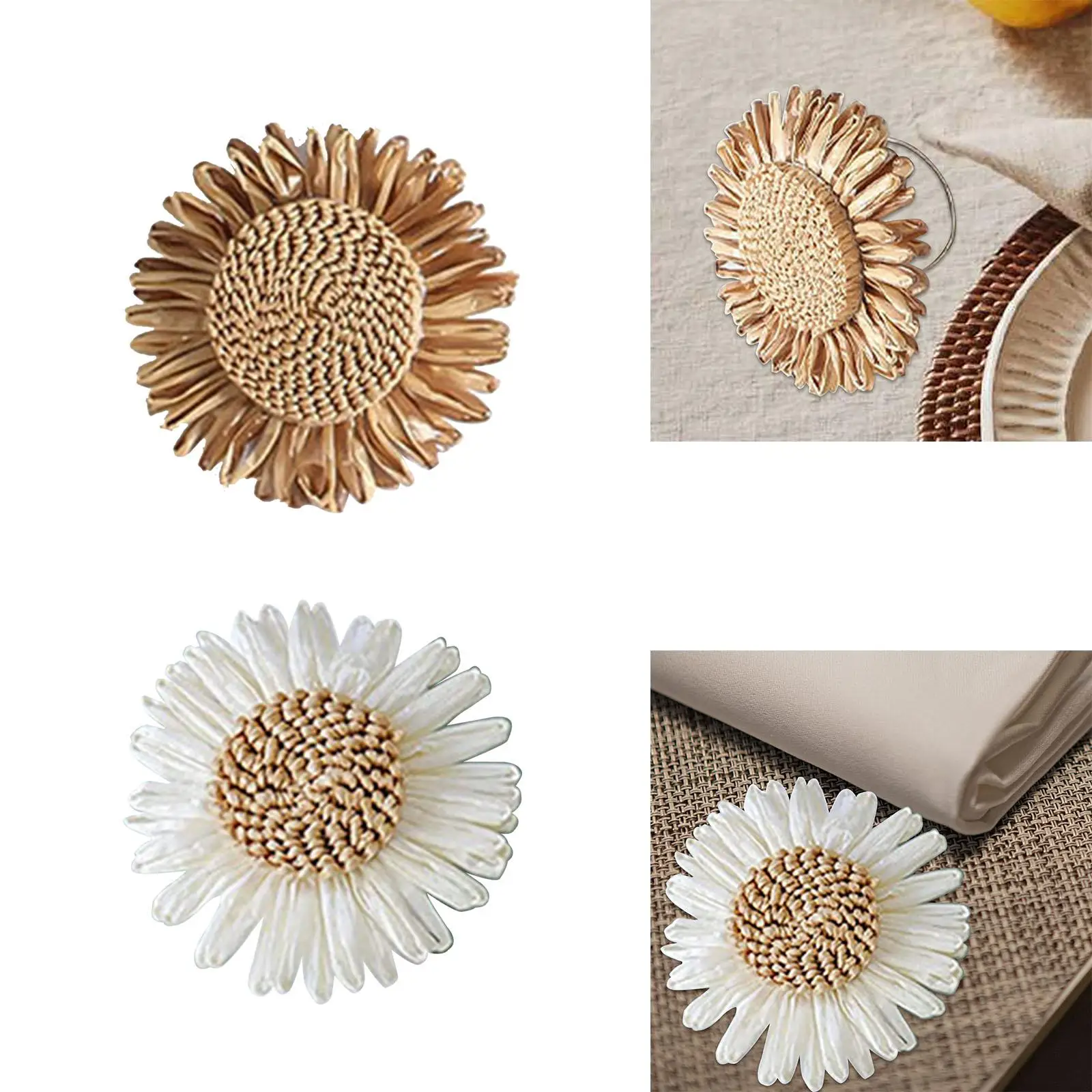 Sunflower Napkin Ring Dinner Table Setting Napkin Holder Table Decoration for Party Thanksgiving Wedding Anniversary Decorative napkin ring