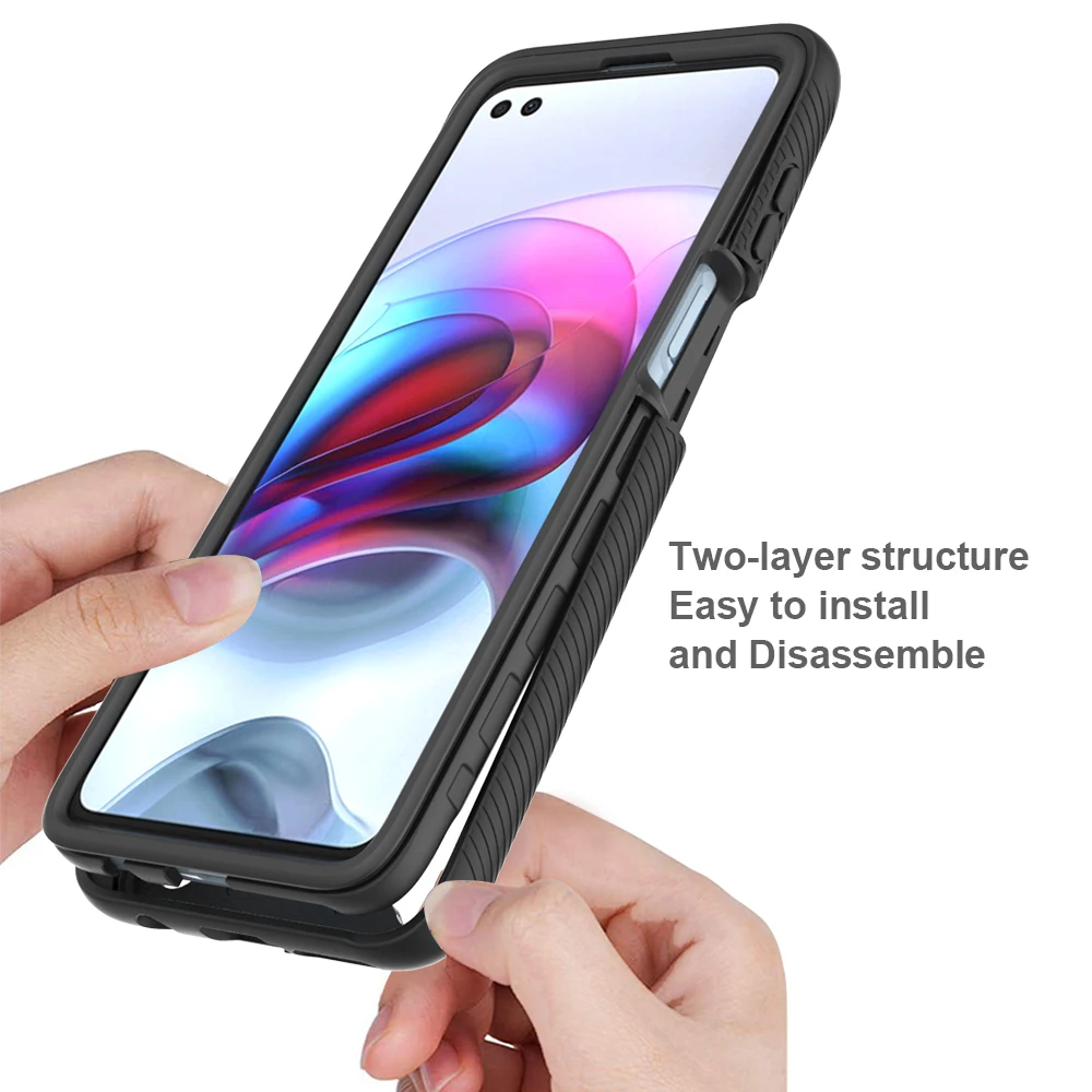 Hybrid Rugged Armor Shockproof Transparent Back Case with TPU Frame