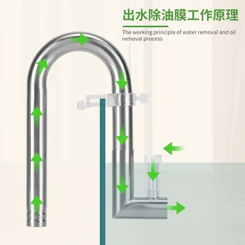 ตัวกรองช่องเข้าและออกของถังปลาอุปกรณ์เสริมตัวกรองสำหรับตู้ปลาและกุ้งยืดได้ทำจากสแตนเลส 2