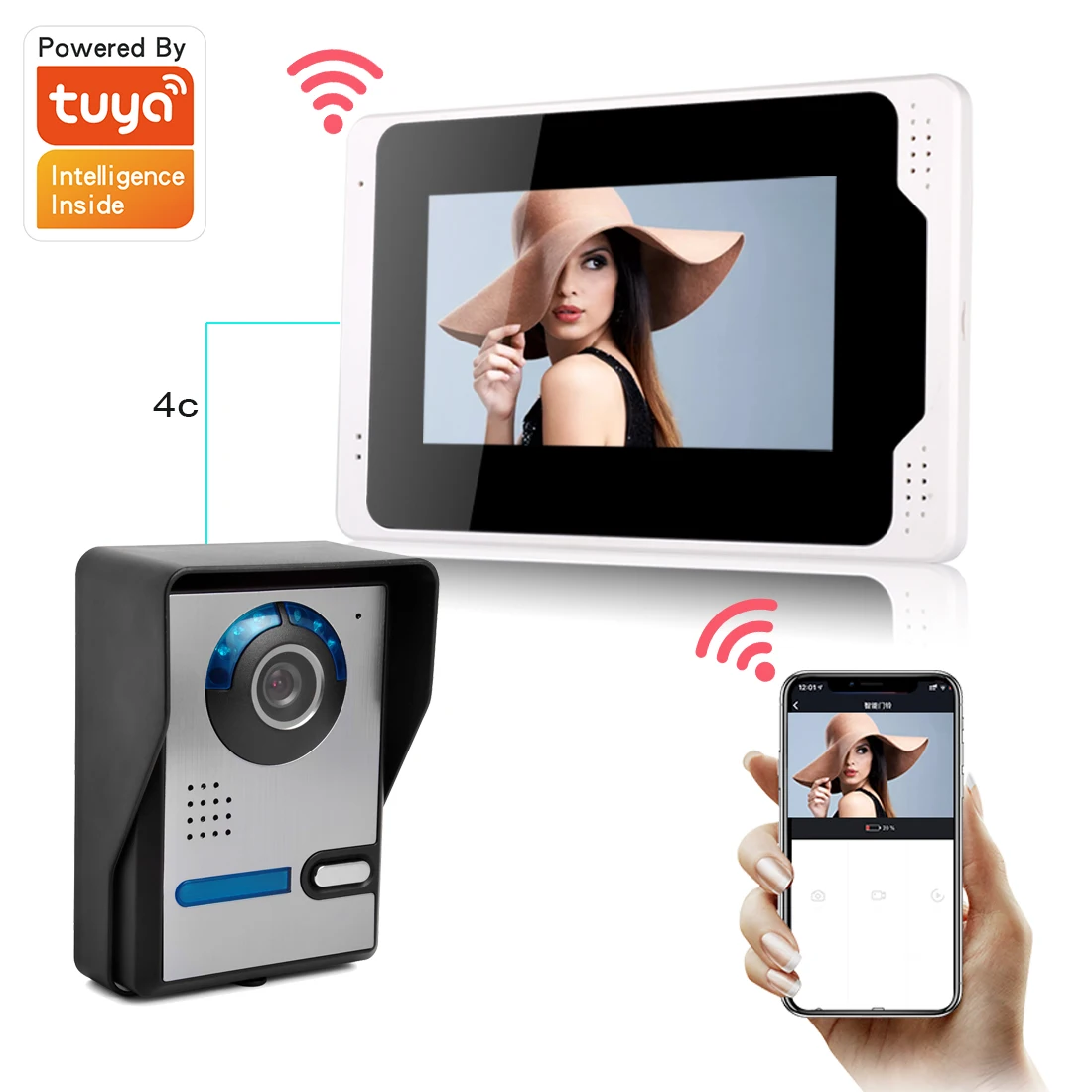 

wireless video door entry intercom system apartment video door intercom access control system for 3 families