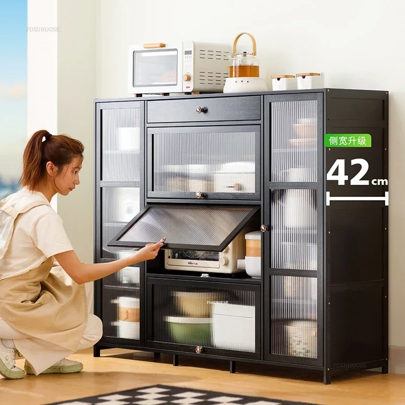 Modern Kitchen Cabinets Small Apartment Multi-layer Kitchen Cabinet Multi-functional Multi-layer Floor-standing Storage Cabinets 4