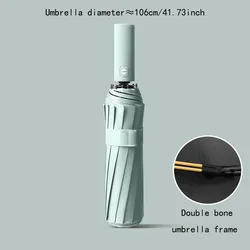 Reinforced Wind-Resistant Umbrella with Anti-UV Protection (Light green)