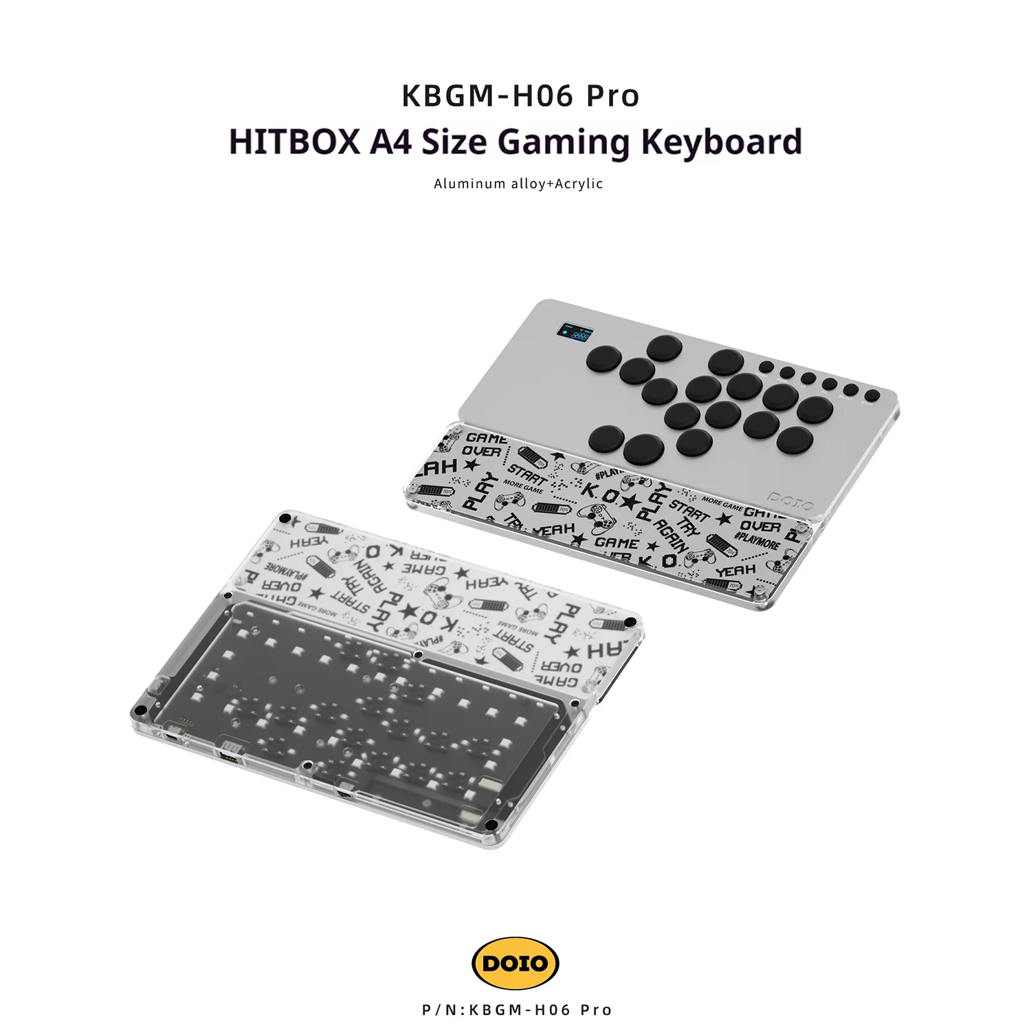 DOIO KBGM-H06 PRO HITBOX Aluminum Alloy A4 Portable Game