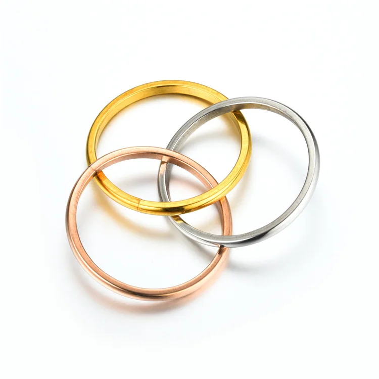 UAGE Classic 3 Rounds Ring Sets Women Stainless Steel Wedding Engagement Female Finger Jewelry 6