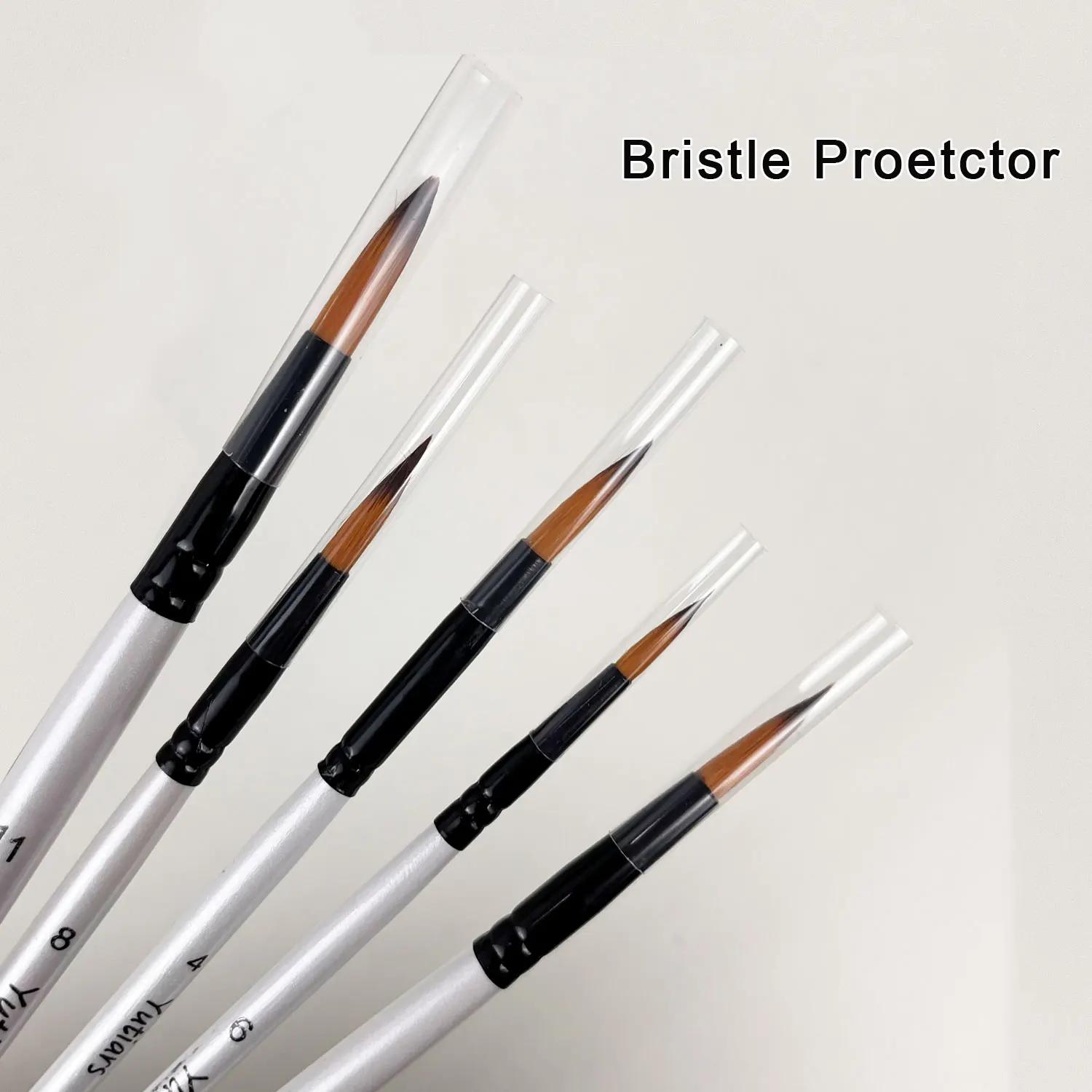 48/pack Artist Brushes, with High-quality Wooden White Handles and Nylon Bristles, Including Round, Flat, Filbert, and Angular 6