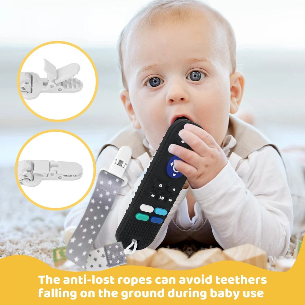 1Pcs Soft Chewable Baby Toys, Remote Control Shaped Baby Teething Toys, Teething Toys for Boys and Girls, Freezable, BPA Free 3